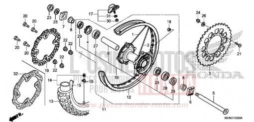 ROUE ARRIERE CRF450RF de 2015